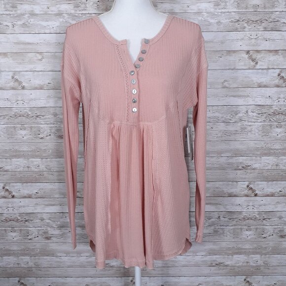 Sweet Romeo Tops - Sweet Romeo Babydoll Top M Blush Pink 749